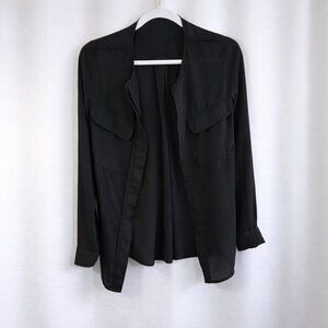 D14 | H&M Black Semi Sheer Button Up Size 2